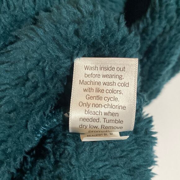 Emerald Green Boxy Crop Top Sweater Sz Medium Comfort Faux Fur Fleece 1/4 Zip - Picture 9 of 10